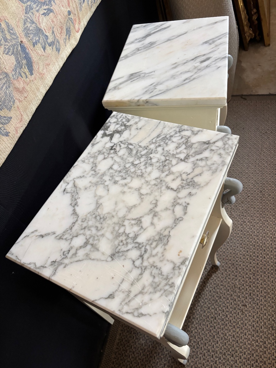 Pair Of Swan-neck Bedside Tables-photo-3