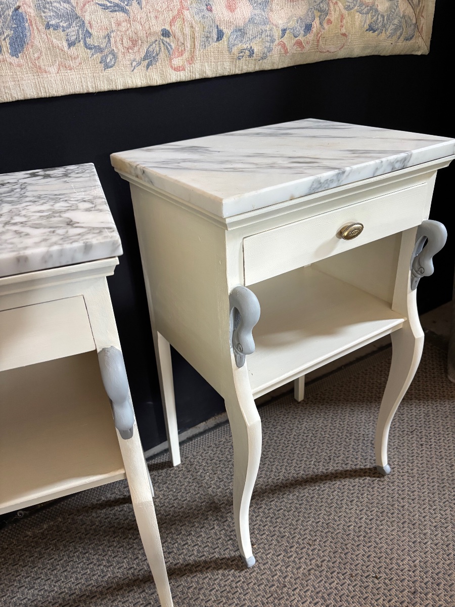 Pair Of Swan-neck Bedside Tables-photo-4