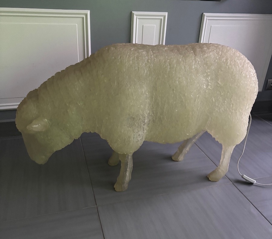 Important  Life-size Sheep Lamp Sculpture -photo-2