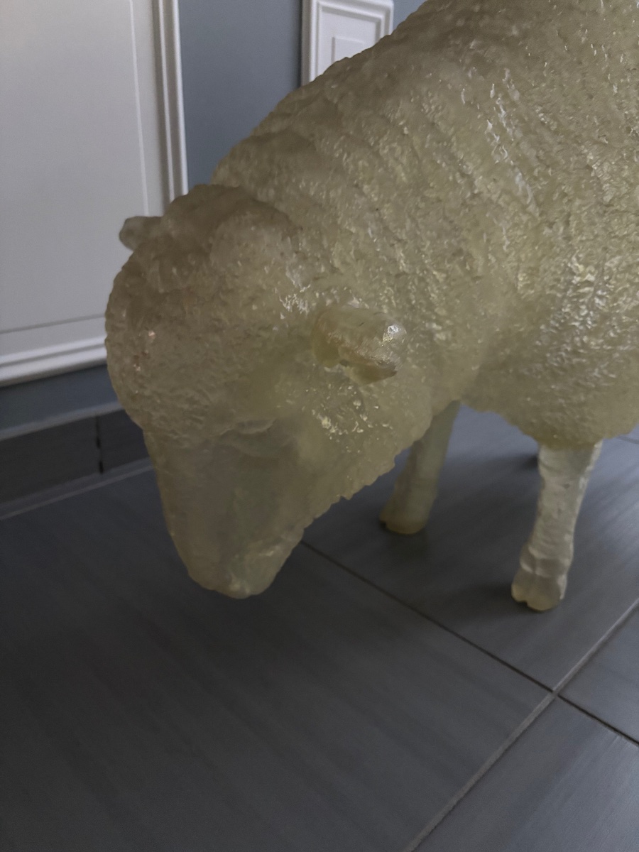 Important  Life-size Sheep Lamp Sculpture -photo-3