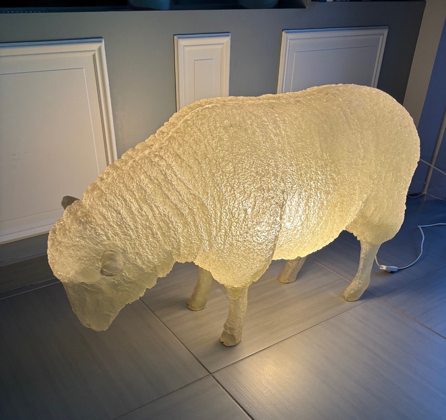 Important  Life-size Sheep Lamp Sculpture 