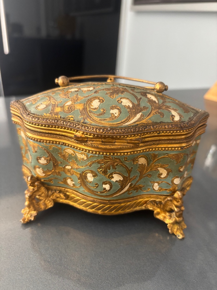 Coffret bronze émaillée Napoléon 3-photo-3