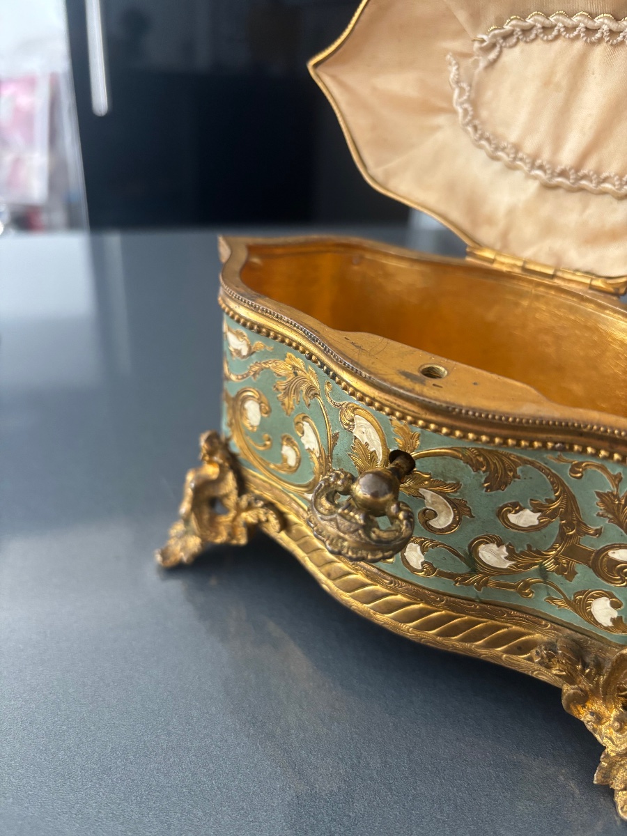 Coffret bronze émaillée Napoléon 3-photo-1
