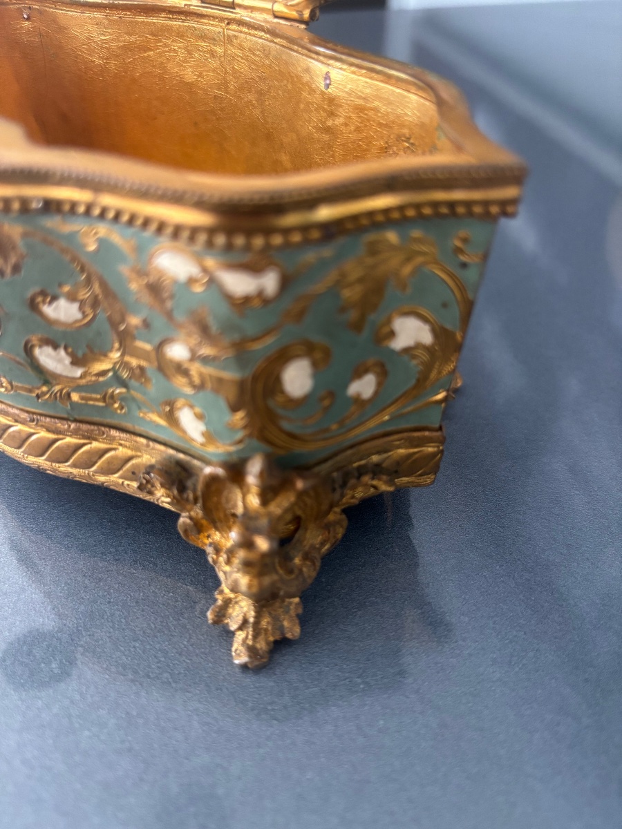Coffret bronze émaillée Napoléon 3-photo-2
