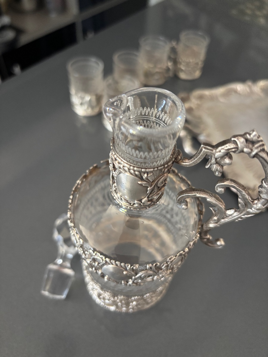 Silver-plated Crystal Liqueur Set -photo-2