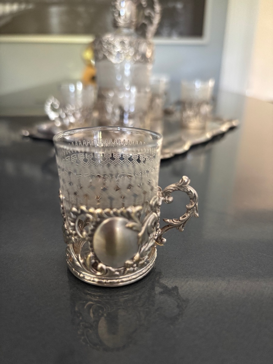 Silver-plated Crystal Liqueur Set -photo-4