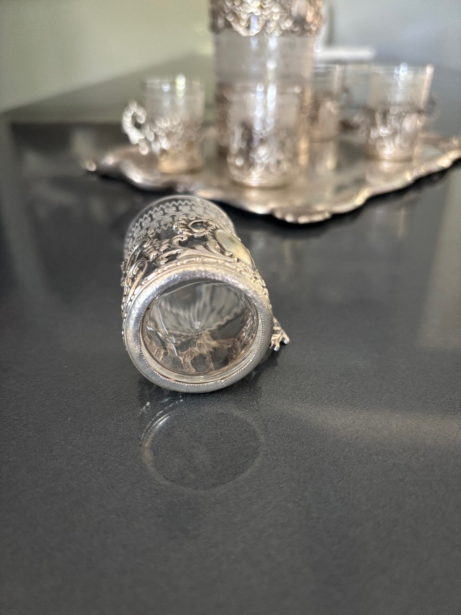 Silver-plated Crystal Liqueur Set -photo-1