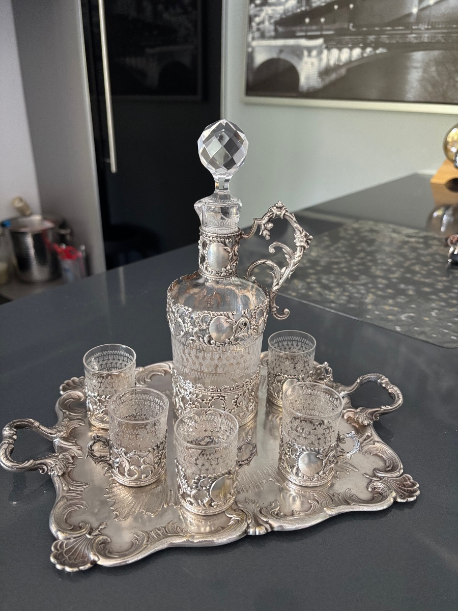 Silver-plated Crystal Liqueur Set 