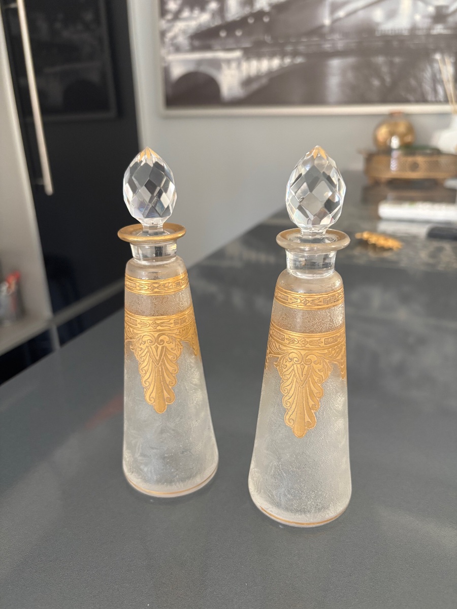 Pair Of St. Louis Crystal Vials 