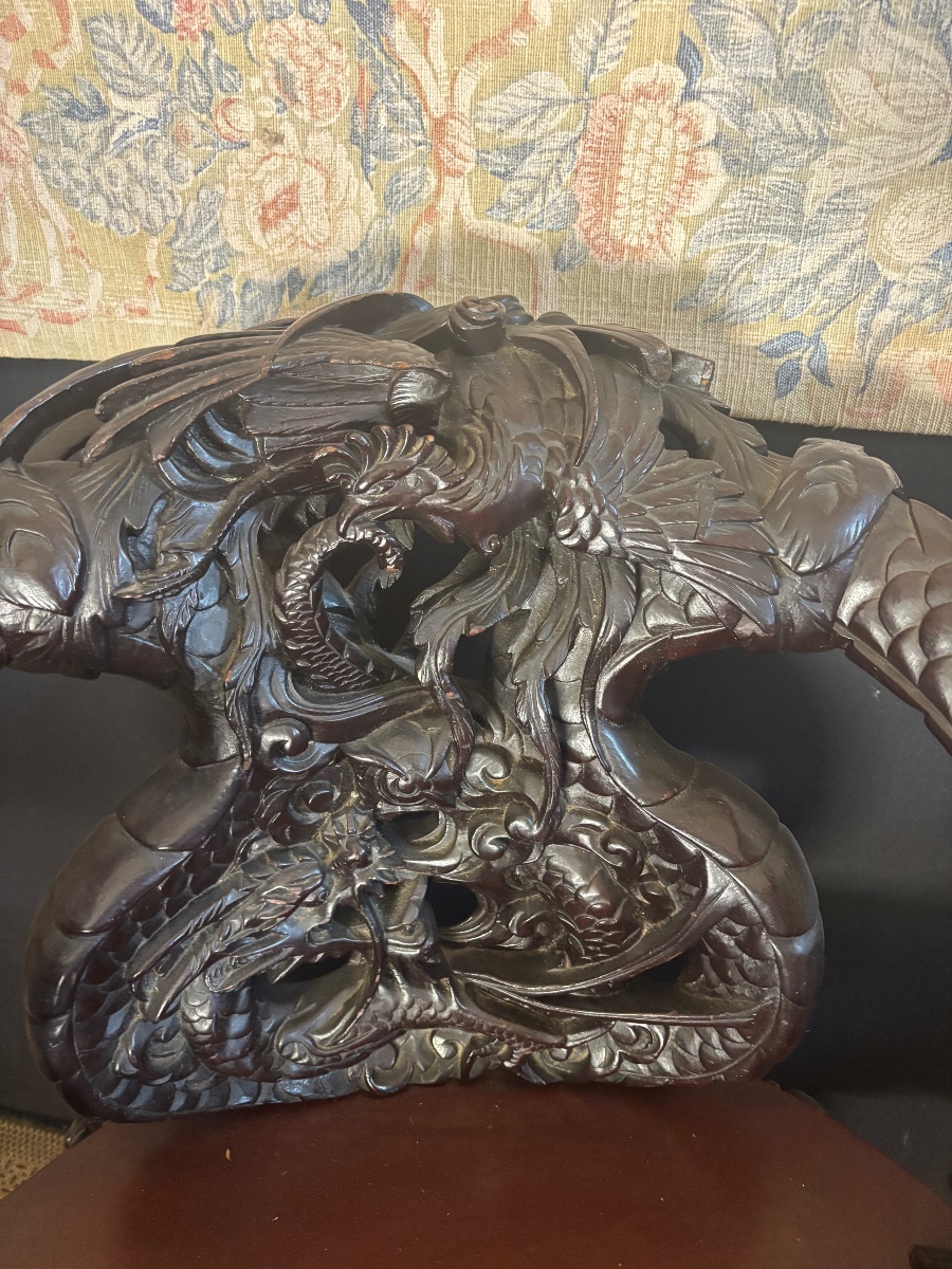 Pair Of Asian-style Throne Armchairs -photo-5
