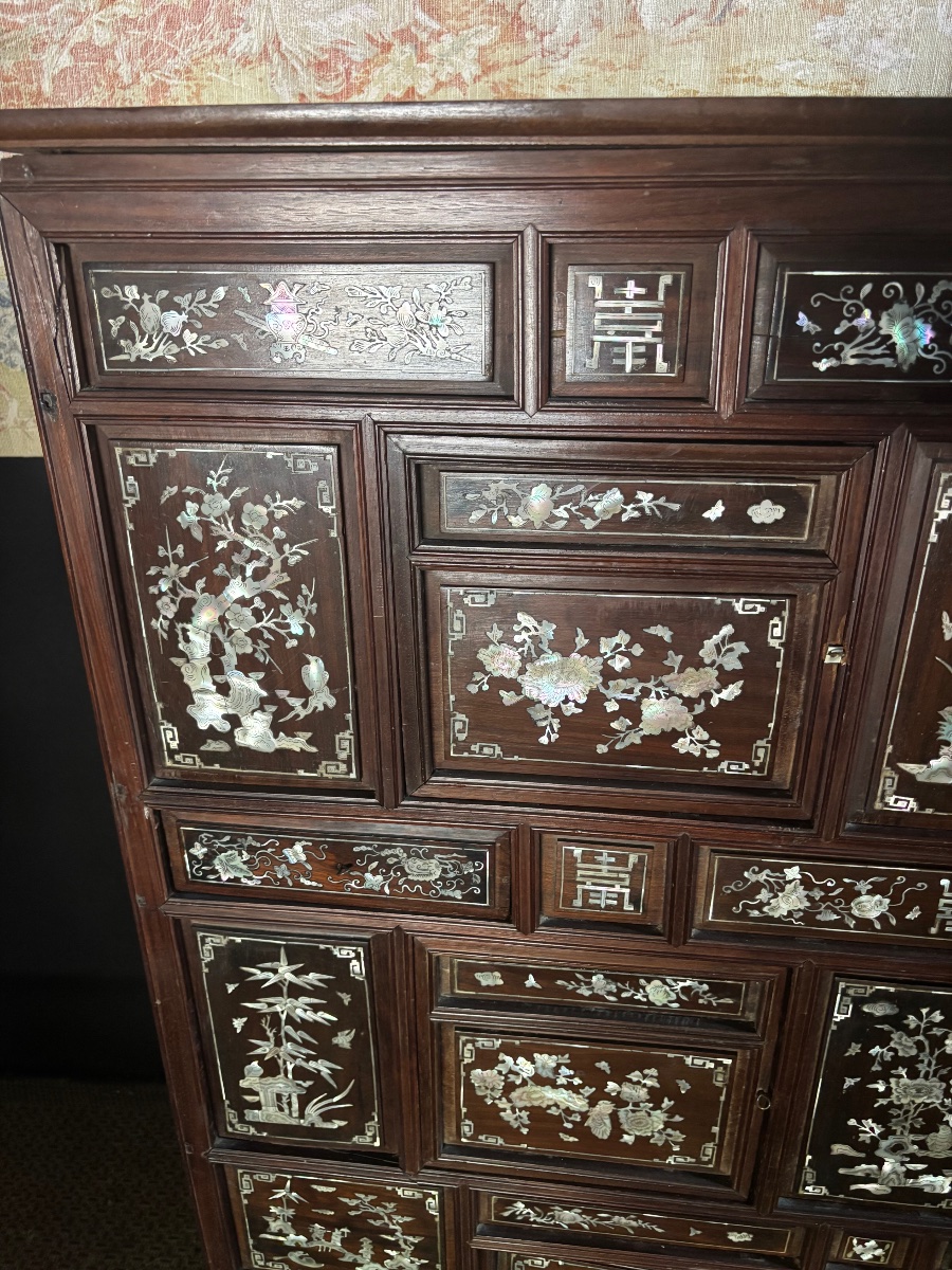 Cabinet indochinois incrustation de nacre XIX IÈME -photo-4