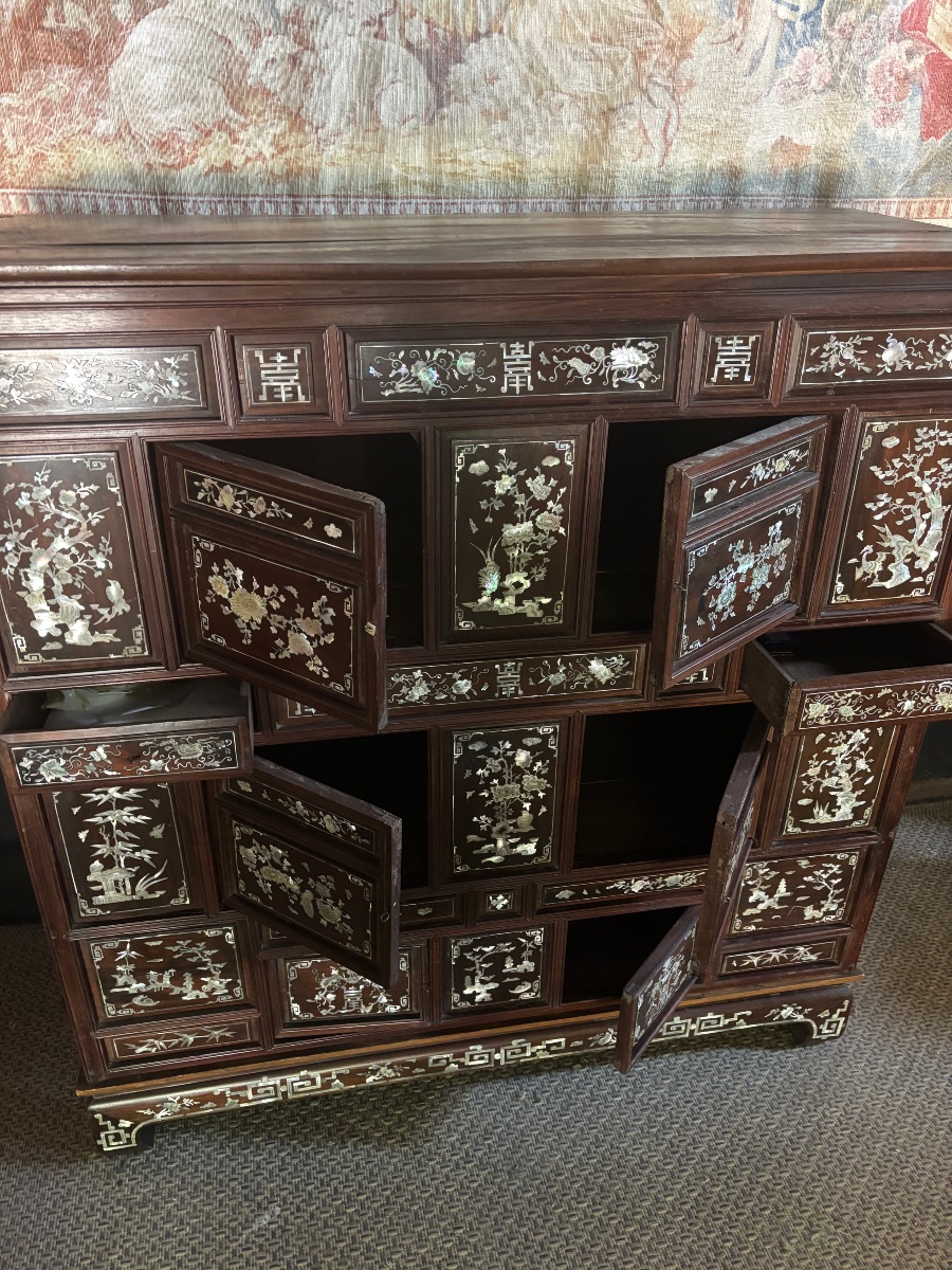 Cabinet indochinois incrustation de nacre XIX IÈME -photo-6