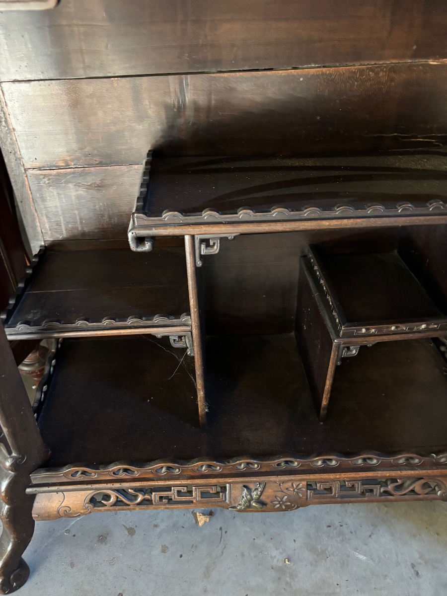 Meuble indochinois avec plaque onyx -photo-1