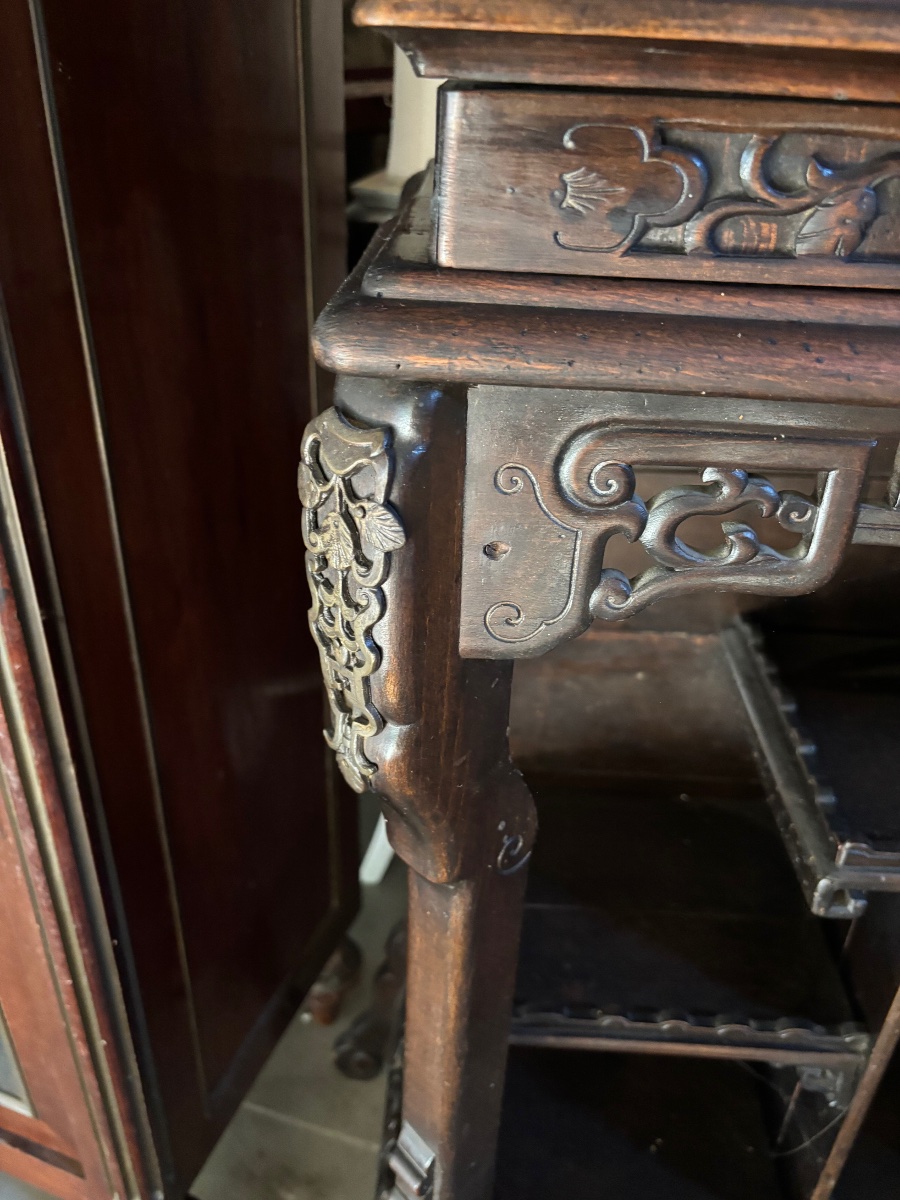 Meuble indochinois avec plaque onyx -photo-2
