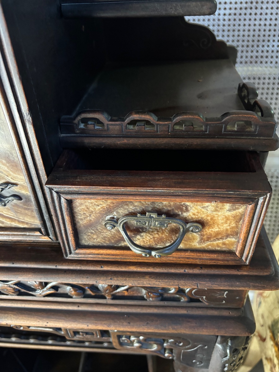 Meuble indochinois avec plaque onyx -photo-4