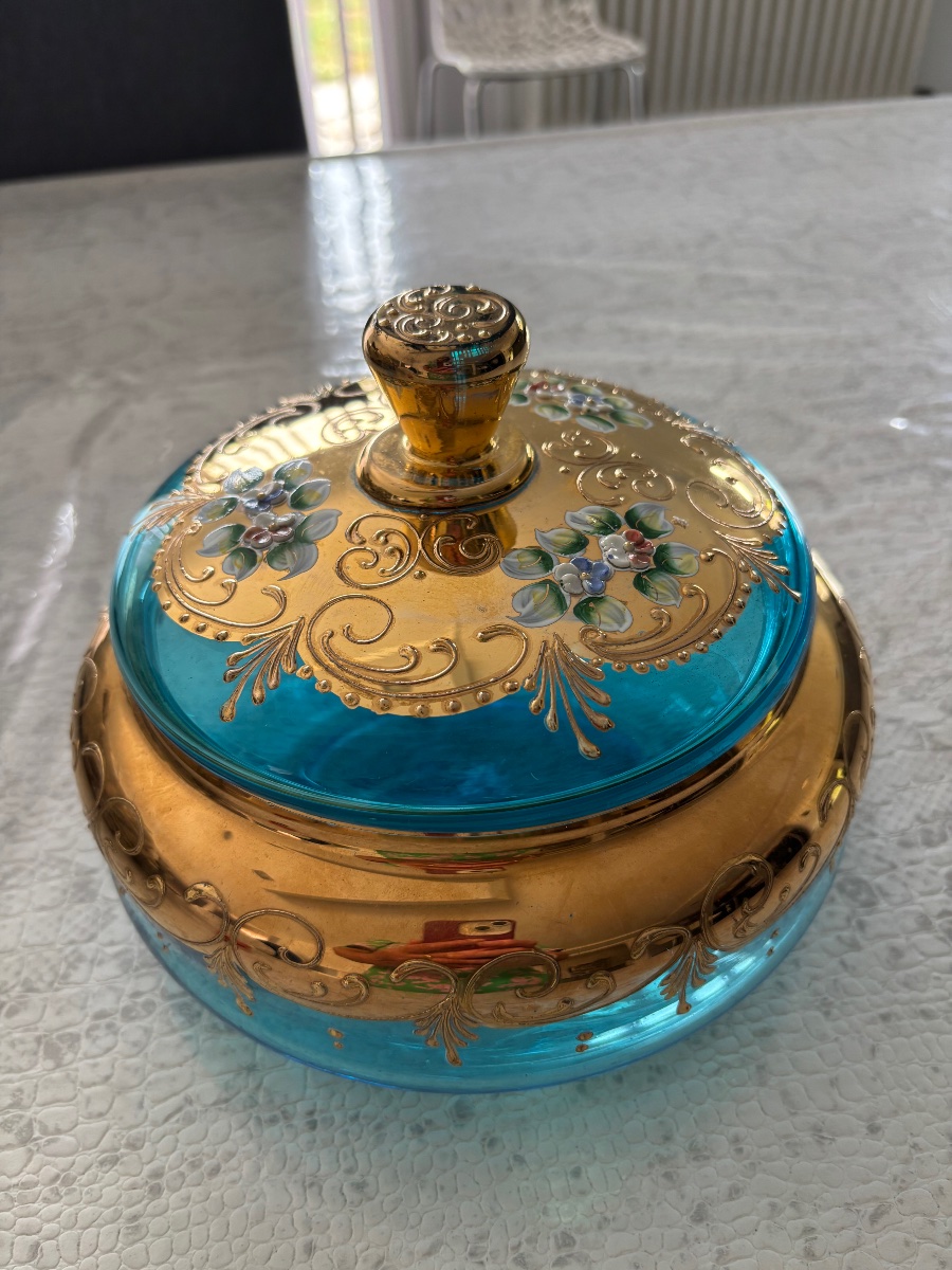 Large Murano Glass Candy Jar 