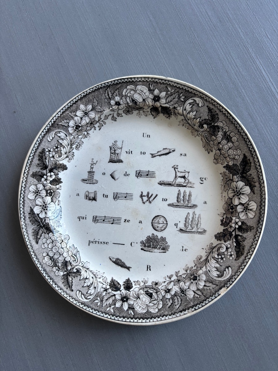 19th-century Puzzle Plate 