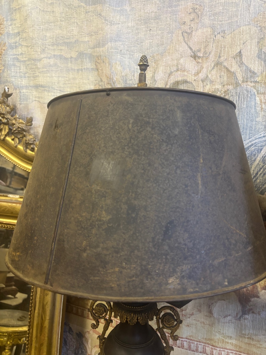 Paire de lampes en bronze style Empire XIX ième -photo-1
