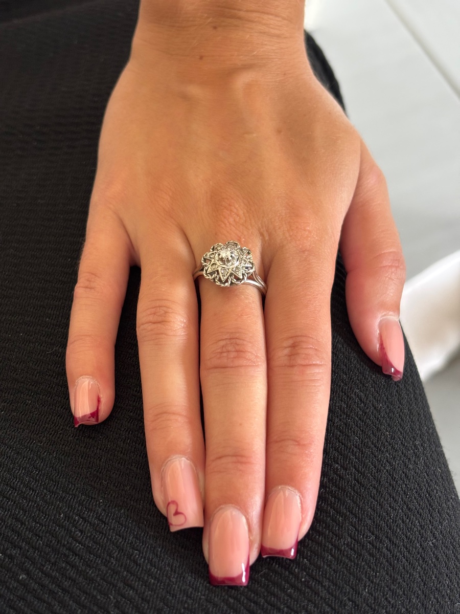 Bague ancienne or et diamants -photo-2