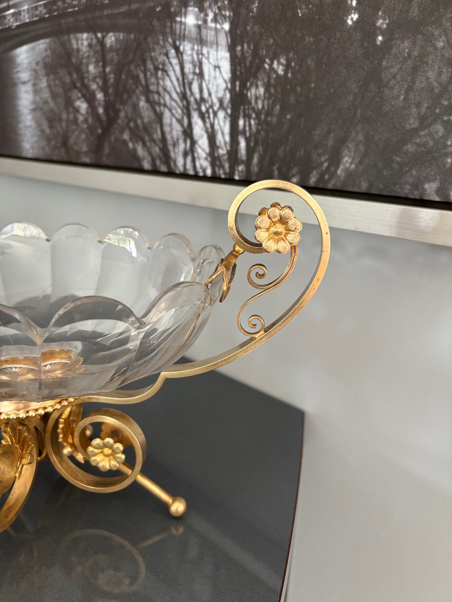 Baccarat Crystal And Bronze Centerpiece -photo-2