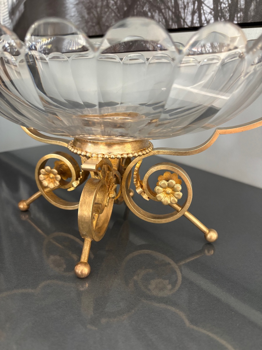 Baccarat Crystal And Bronze Centerpiece -photo-3