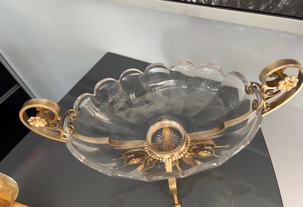 Baccarat Crystal And Bronze Centerpiece -photo-4