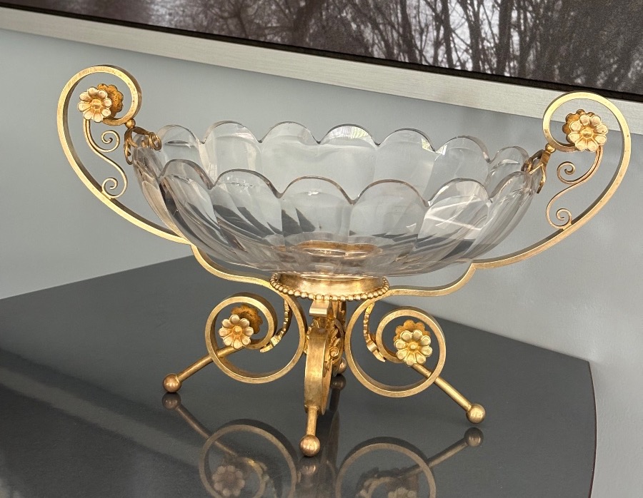 Baccarat Crystal And Bronze Centerpiece 