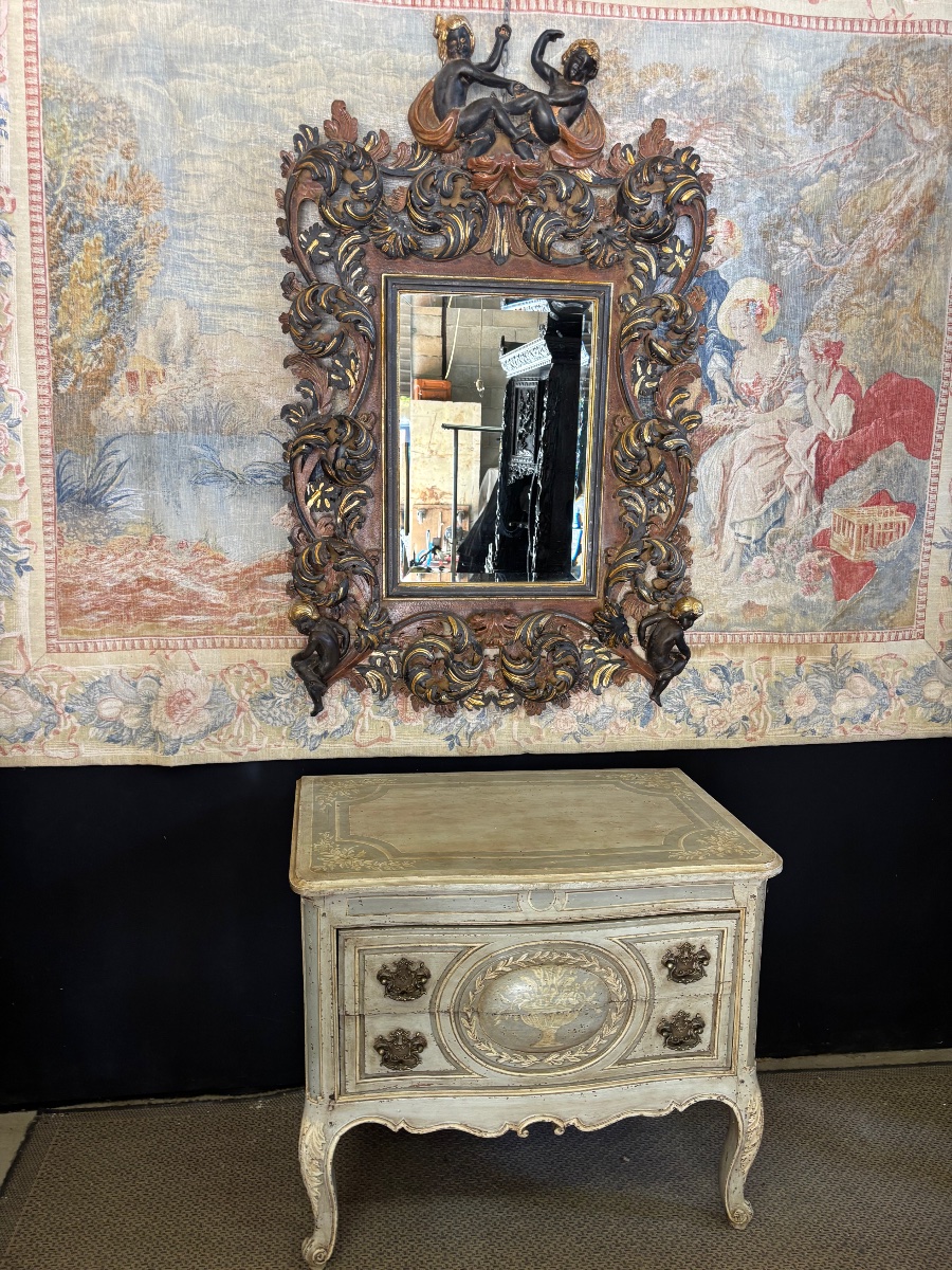 Antique Louis XV-style Lacquered Chest Of Drawers -photo-2