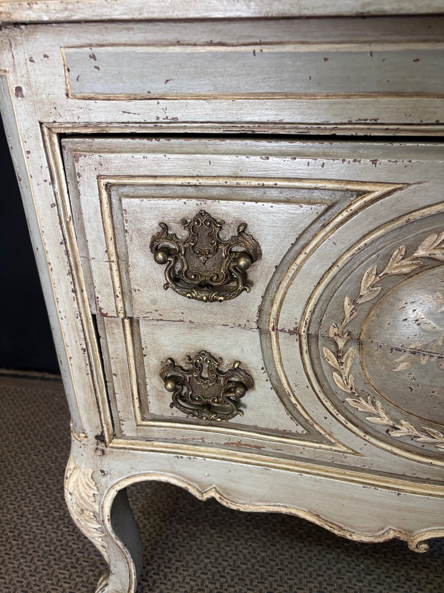 Antique Louis XV-style Lacquered Chest Of Drawers -photo-4
