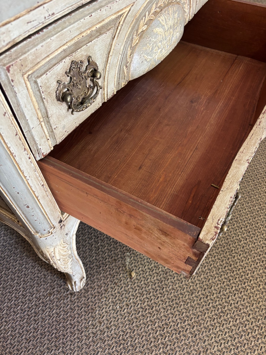 Antique Louis XV-style Lacquered Chest Of Drawers -photo-4