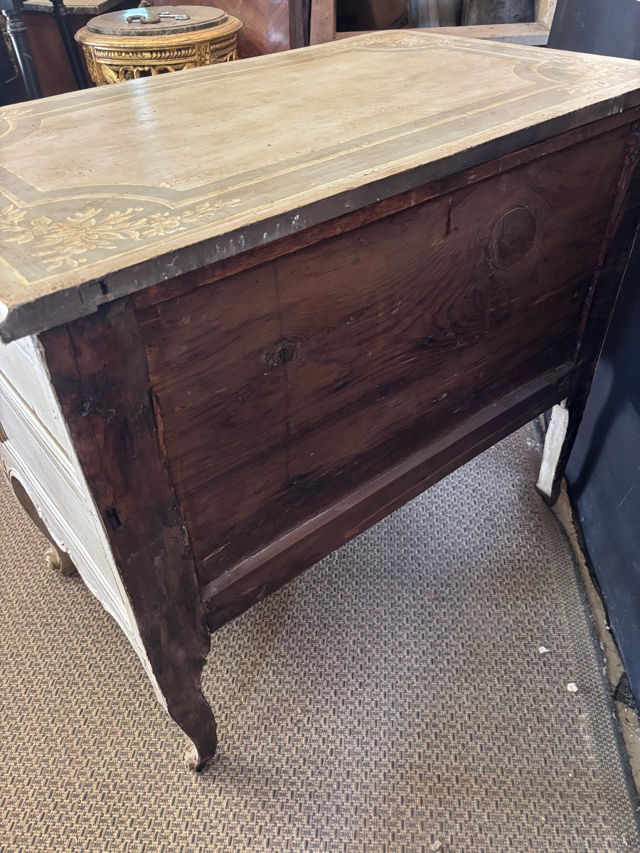 Antique Louis XV-style Lacquered Chest Of Drawers -photo-5