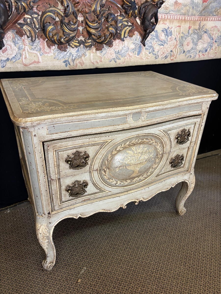 Antique Louis XV-style Lacquered Chest Of Drawers 