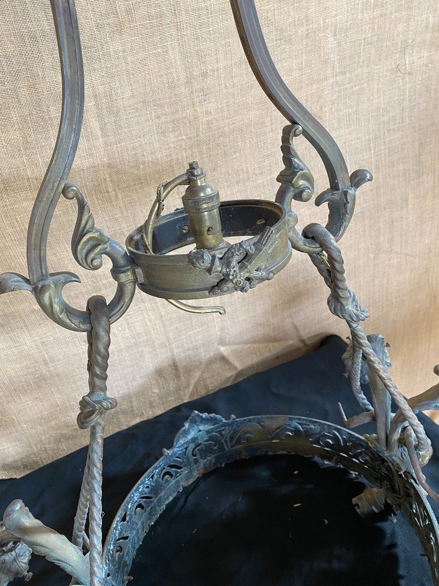 Bronze Chandelier Head Of Aries Napoleon 3-photo-1