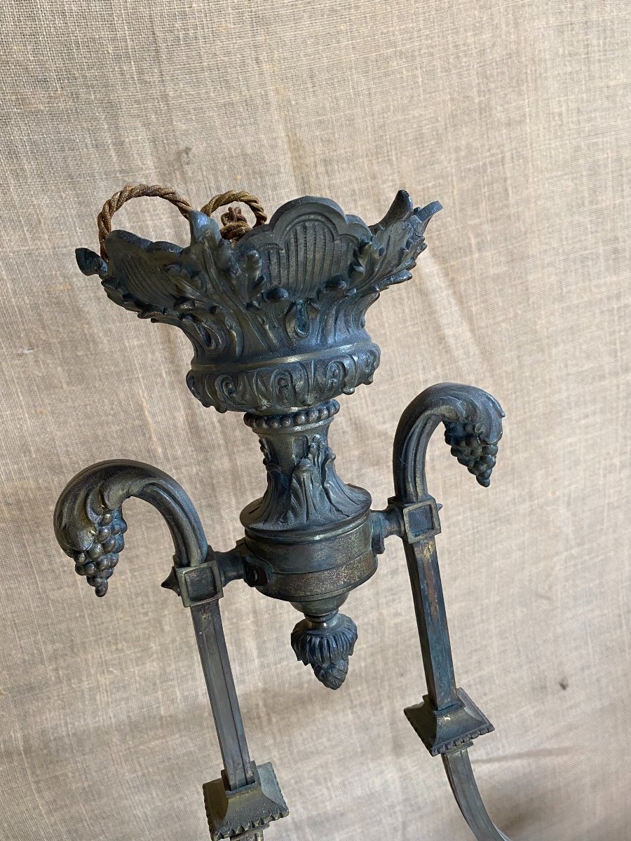 Bronze Chandelier Head Of Aries Napoleon 3-photo-2