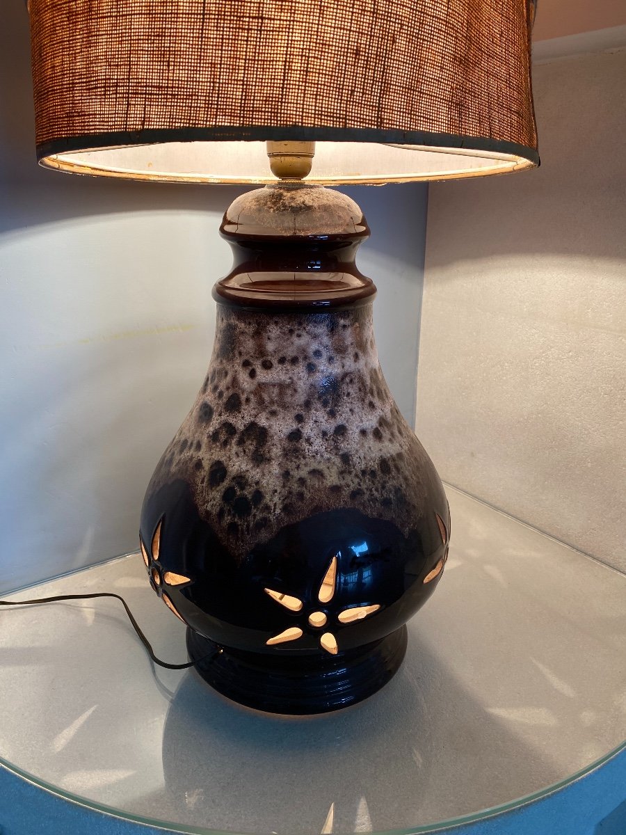 Lampe De Sol Céramique Année 70 Vintage -photo-2