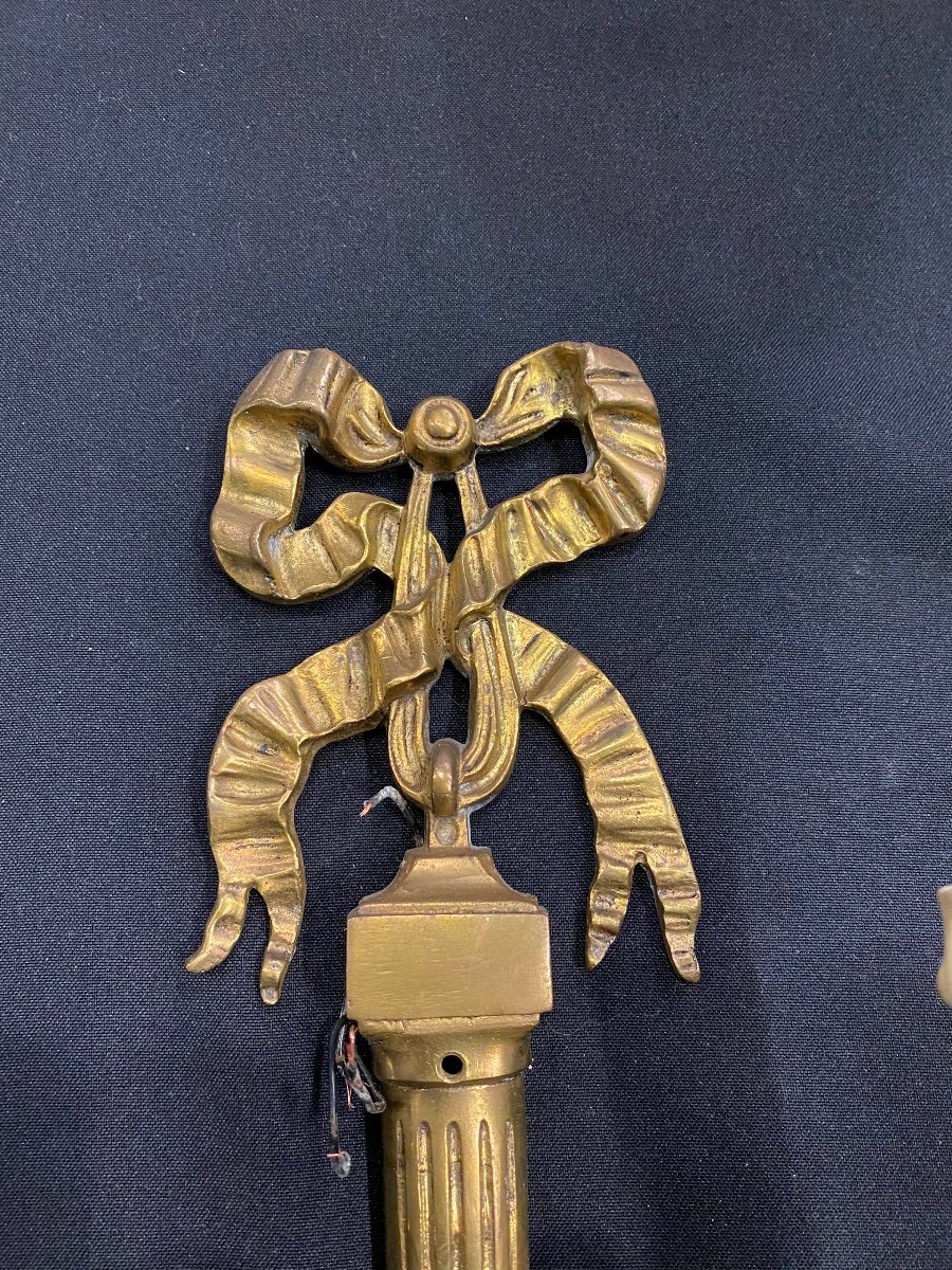 Paire D’appliques Bronze Style Louis XVI -photo-3