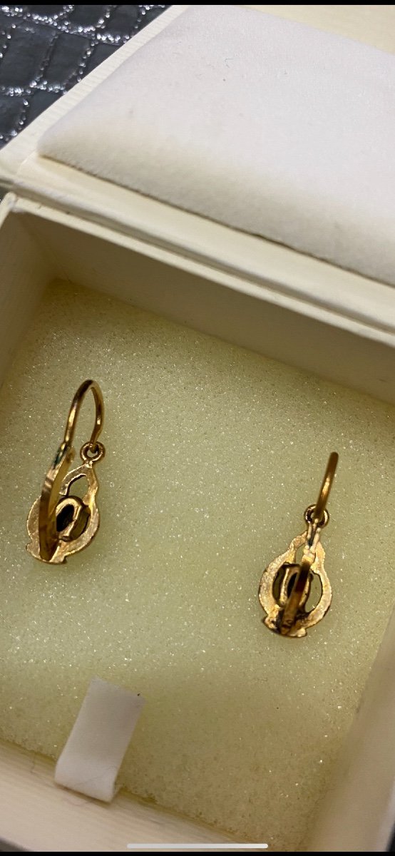 Gold And Sky Blue Topaz Earrings-photo-3