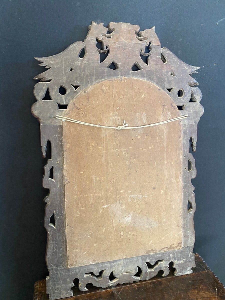 Carved Wood Mirror With Winged Dragons-photo-3