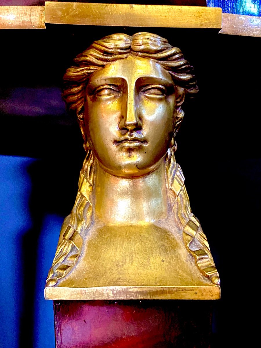 Guéridon époque Empire Acajou Et Bronze Jacob Desmalter-photo-3