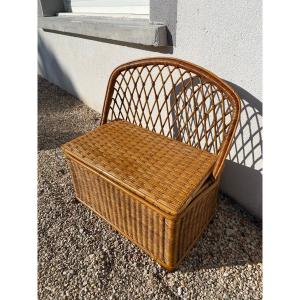 Small Vintage Rattan Chest