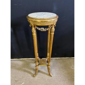 Sellette Bois Doré Style Louis XVI H. 112 Cm