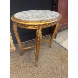 Guéridon Bois Doré Style Louis XVI 