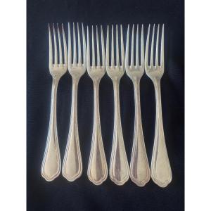 6 Christofle Silver-plated Spatours Forks