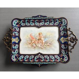 19th Century Cloisonné Porcelain Trinket Dish 