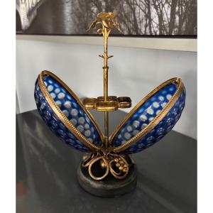 Important coffret à parfum forme oeuf fabergé