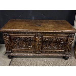 Carved Wood Renaissance Chest