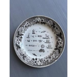 Assiette rébus XIX ième
