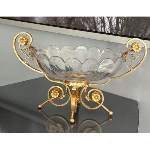 Baccarat Crystal And Bronze Centerpiece