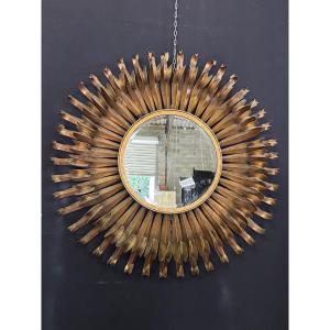Important miroir vintage XXL 127 cm de diamètre
