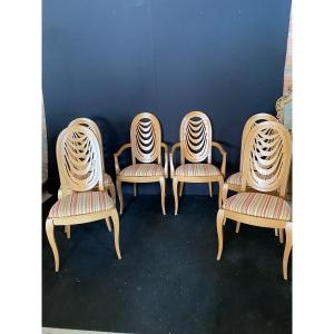 Series Of 2 Armchairs And 4 Chairs